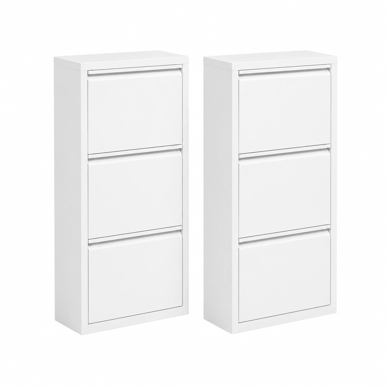 Schuhschrank – 2er-Set, 50 × 106 × 15 cm, aus Metall, für Wohnzimmer und Flur