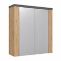 Spiegelschrank – 79 × 78 × 20 cm, Landhausstil, mit Ablagen, aus Eichenholz, Artisan-Eiche