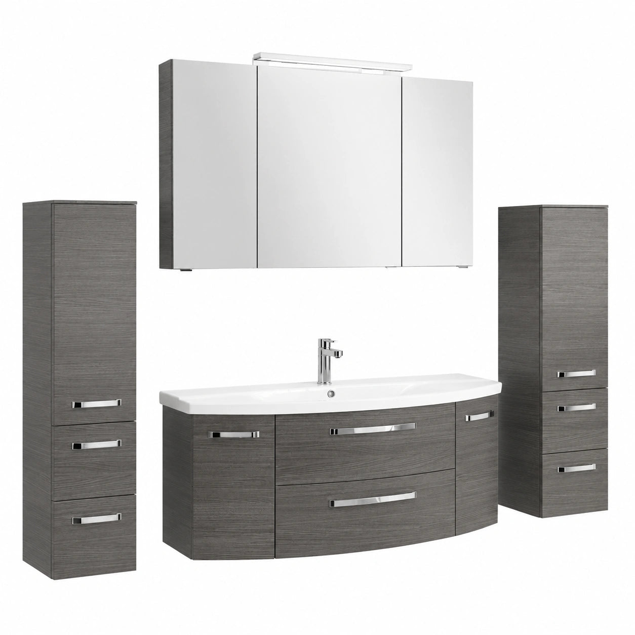 Waschtischunterschrank – 120 cm, mit LED-Beleuchtung, aus Keramik