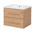 Waschtischunterschrank – 62 cm, moderner Stil, aus Eichenholz, Hellbraun