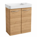Badschrank – 55 cm, mit Schubladen, Braun