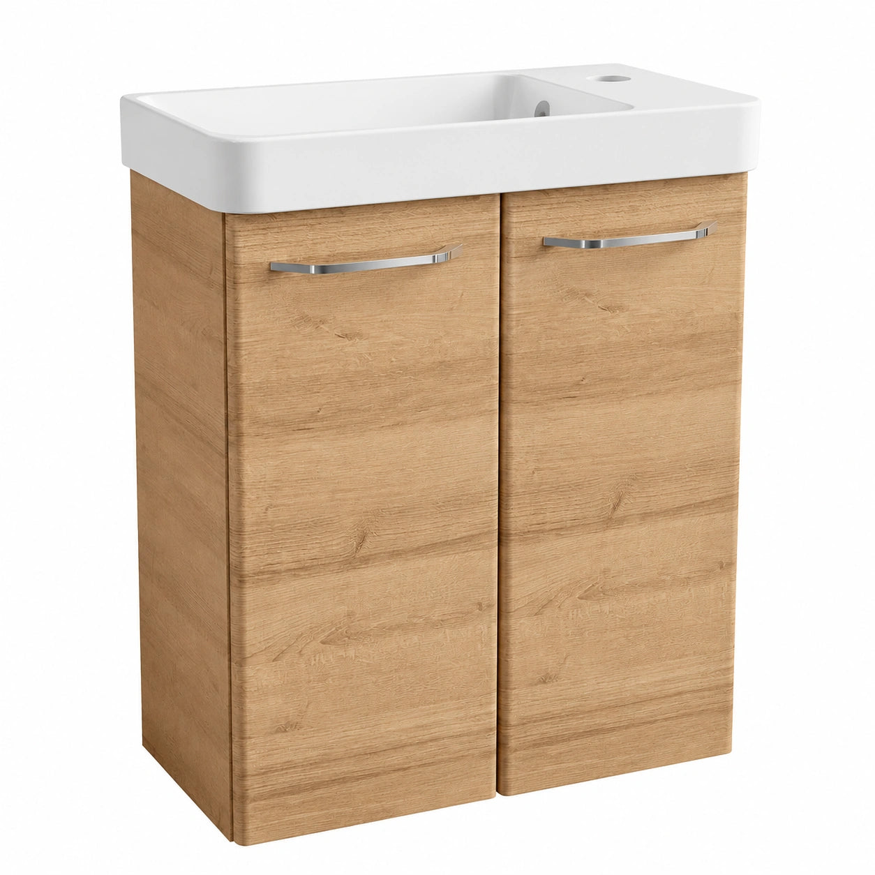 Badschrank – 55 cm, mit Schubladen, Braun