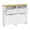 Schuhschrank – 105 × 26 × 80 cm, moderner Stil, mit Schubladen, aus Eichenholz, für Flur