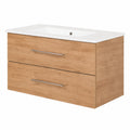 Waschtischunterschrank – 103 × 49 × 47 cm, aus Eichenholz und Keramik