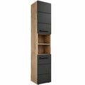 Hochschrank – 34 × 190 × 31 cm, Schwarz