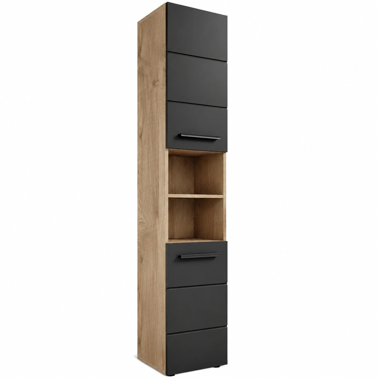 Hochschrank – 34 × 190 × 31 cm, Schwarz