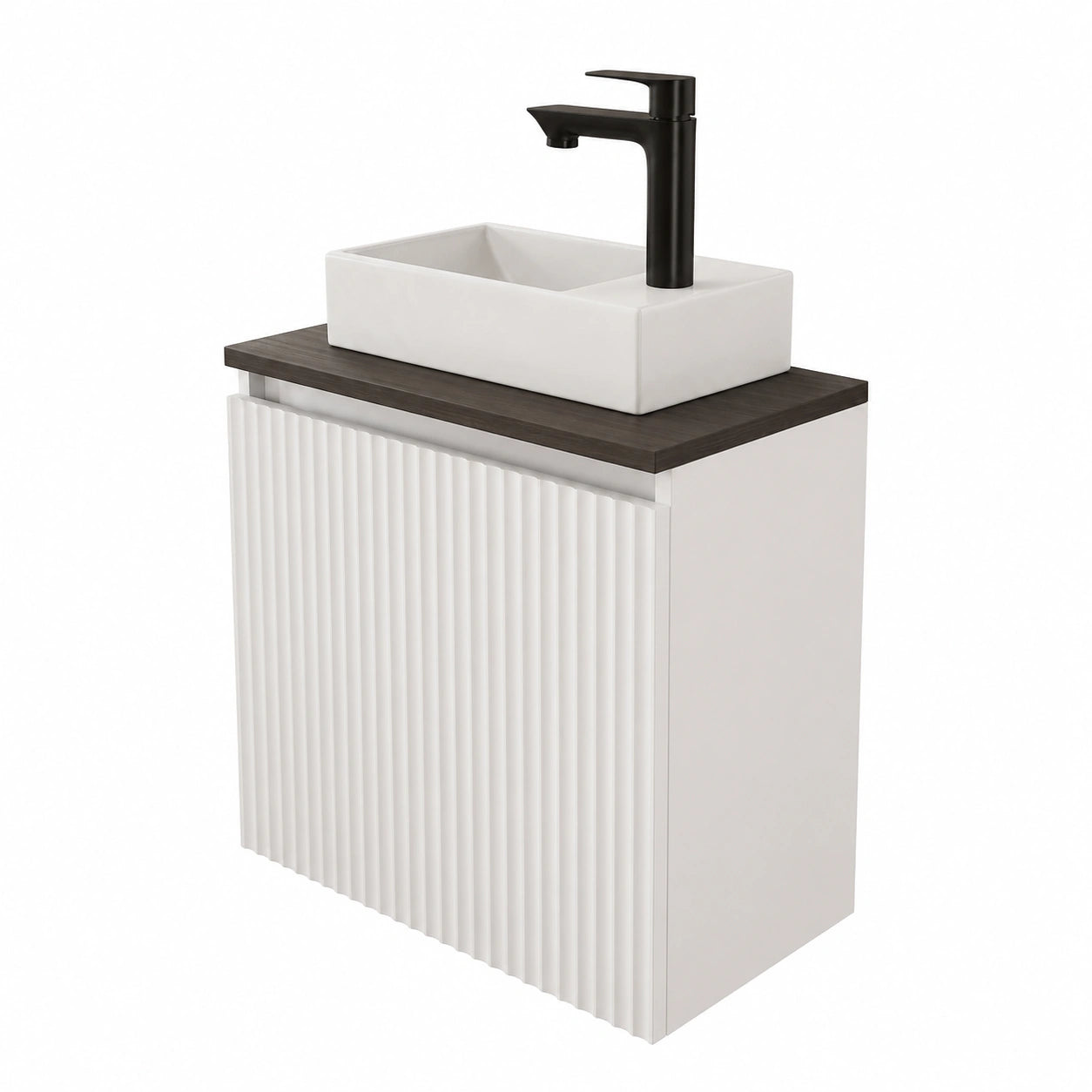 Waschtisch – 56 × 55 × 30 cm, Schwarz, für Badezimmer