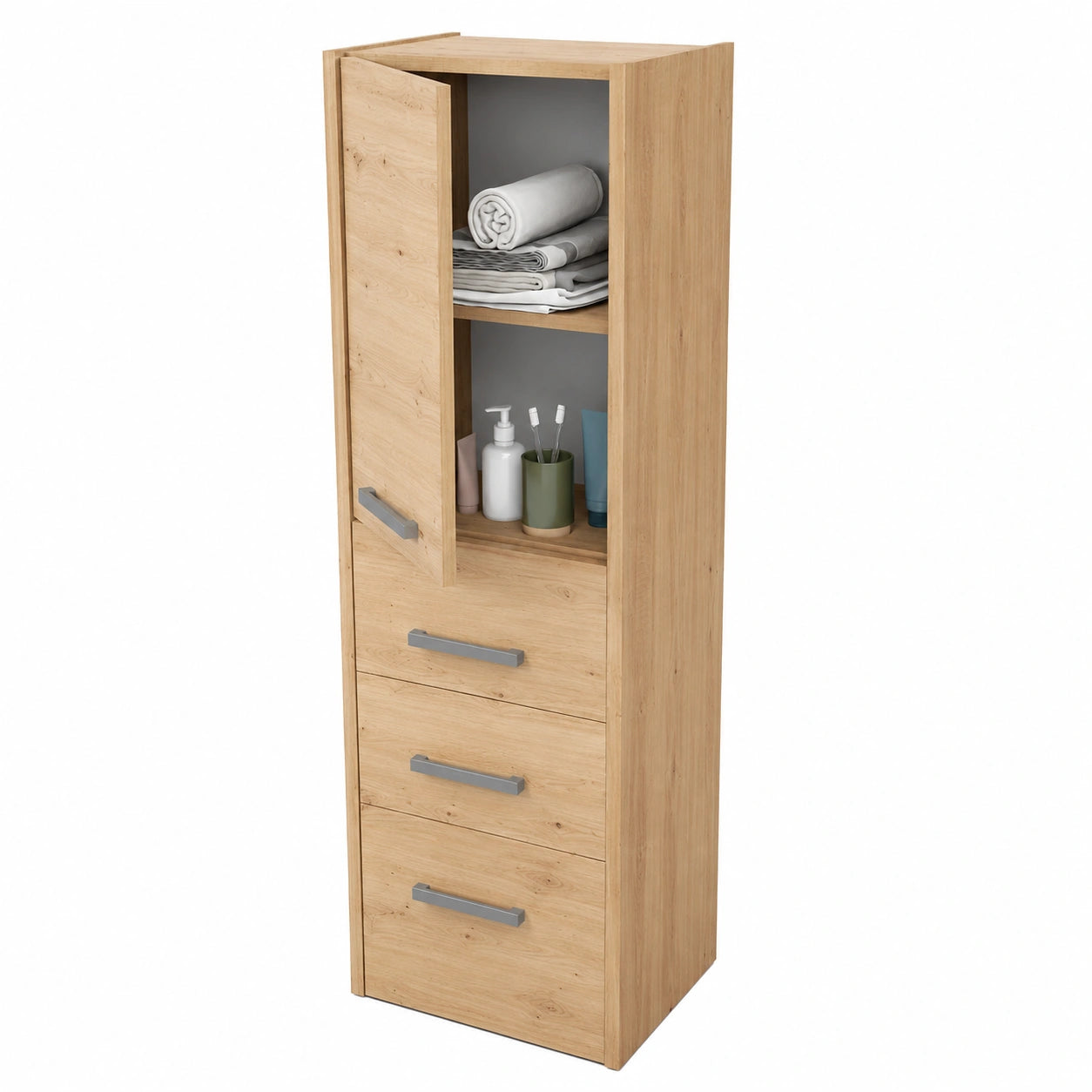 Hochschrank – 40 cm, aus Eichenholz, für Flur und Badezimmer
